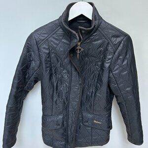 Black Barbour quilted jacket